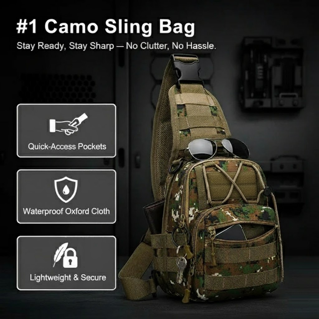 Camo Sling Bag: Stay Ready & Stay Sharp with No Hassle